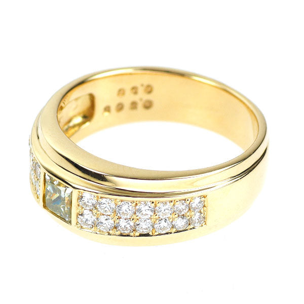 K18YG プリンセスカット ダイヤモンド リング 0.505ct D0.50ct