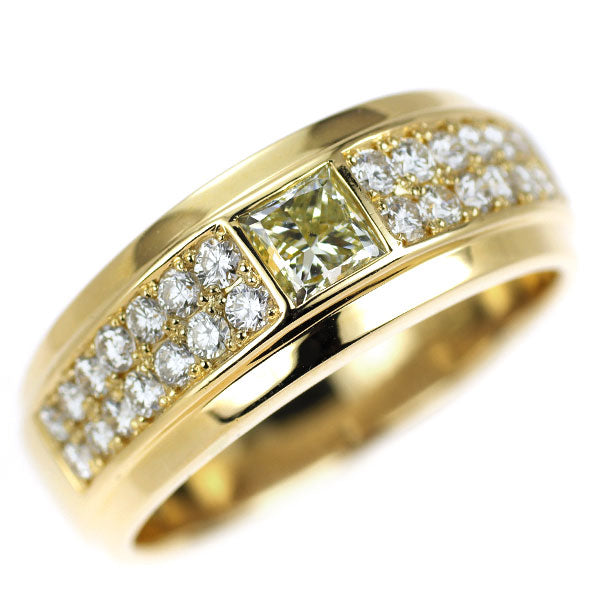 K18YG プリンセスカット ダイヤモンド リング 0.505ct D0.50ct