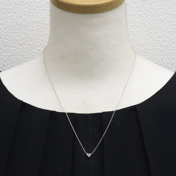 ラザールキャプラン Pt900/Pt850/K14WG ハートシェイプ ダイヤモンド ペンダントネックレス 0.20ct 留め具社外