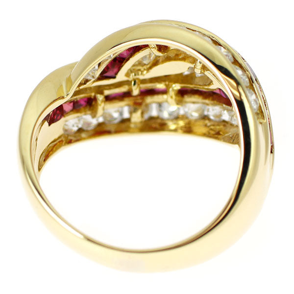K18YG ルビー ダイヤモンド リング 1.37ct D1.52ct
