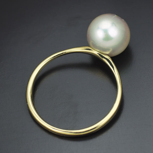 K18YGアコヤ真珠リング　新品未使用品 K18YG アコヤ真珠 ダイヤモンド リング 径約8.0mm — セルビー