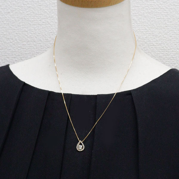 K18YG ダイヤモンド ペンダントネックレス 0.566ct M SI2 G D0.24ct