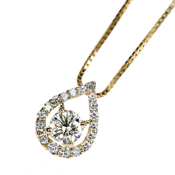 K18YG ダイヤモンド ペンダントネックレス 0.566ct M SI2 G D0.24ct