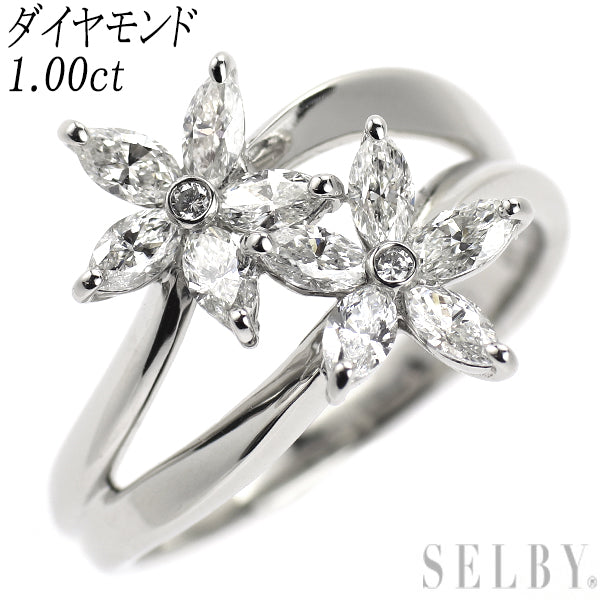 Pt900 ダイヤモンド リング 1.00ct フラワー