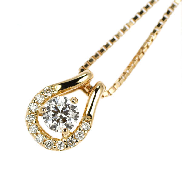 K18YG ダイヤモンド ペンダントネックレス 0.178ct D0.04ct