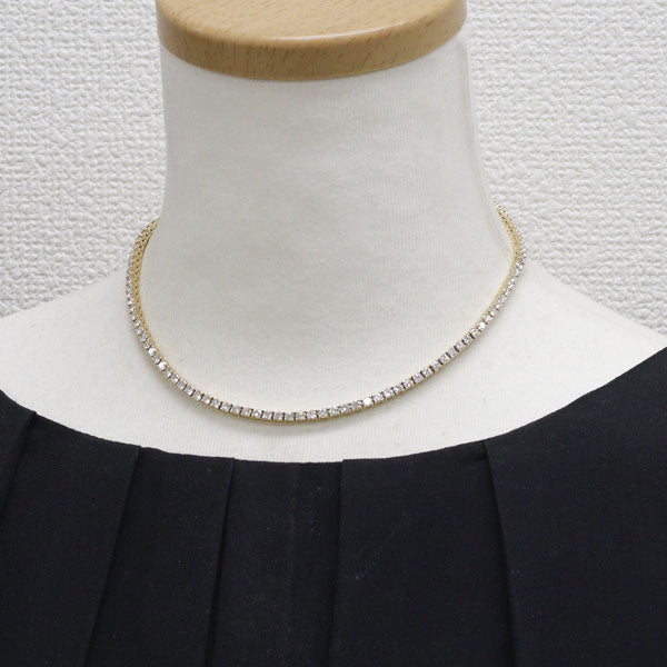 K18YG ダイヤモンド テニス ネックレス 9.60ct