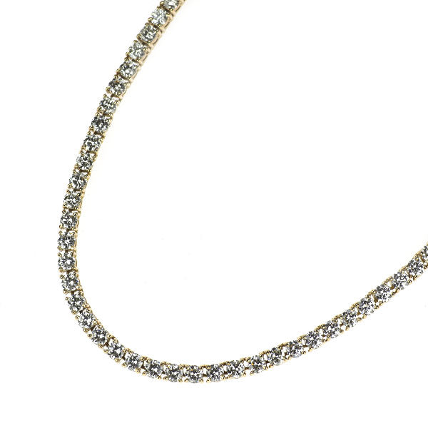 K18YG ダイヤモンド テニス ネックレス 9.60ct
