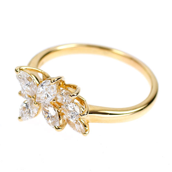 K18YG ダイヤモンド リング 1.30ct  フラワー