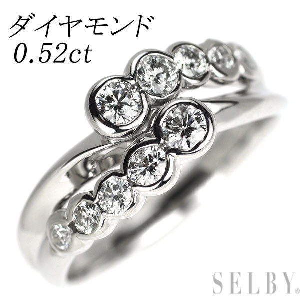 Pt900 緩やかなS字ダイヤモンド0.50ctリング Pt900 ダイヤモンド リング 0.52ct — セルビーオンラインストア