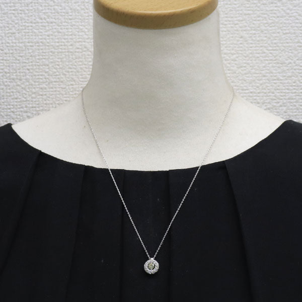 Pt900/ Pt850 天然イエロー ダイヤモンド ペンダントネックレス 0.261ct LY VVS2 VG D0.30ct