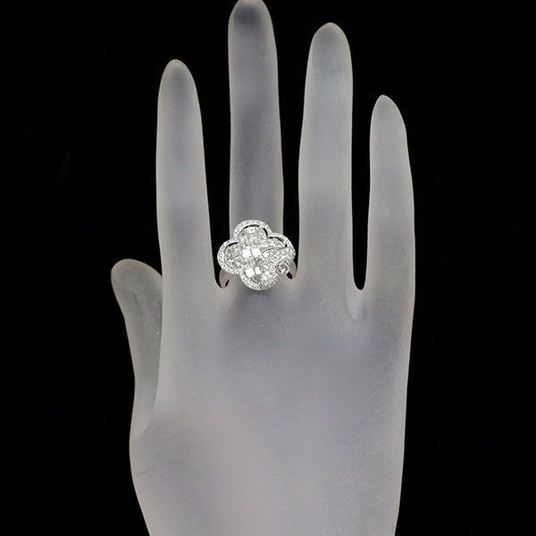 K18WG ダイヤモンド リング 2.67ct フラワー