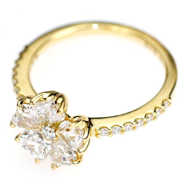 K18YG ハートシェイプカットダイヤモンド ダイヤモンド リング 1.15ct D0.15ct