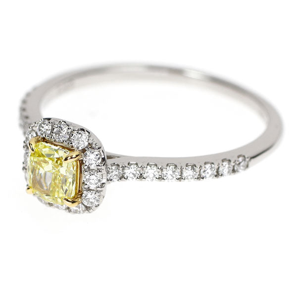 Pt900/K18YG ダイヤモンド リング 0.52ct FIY SI1 D0.30ct