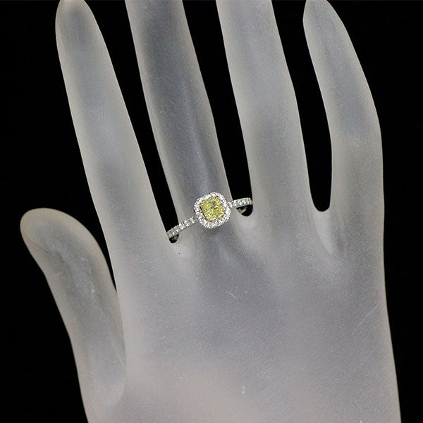 Pt900/K18YG ダイヤモンド リング 0.52ct FIY SI1 D0.30ct