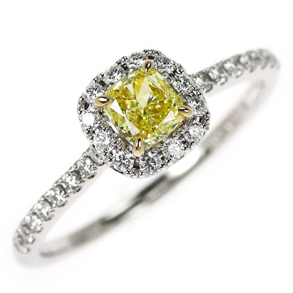 Pt900/K18YG ダイヤモンド リング 0.52ct FIY SI1 D0.30ct