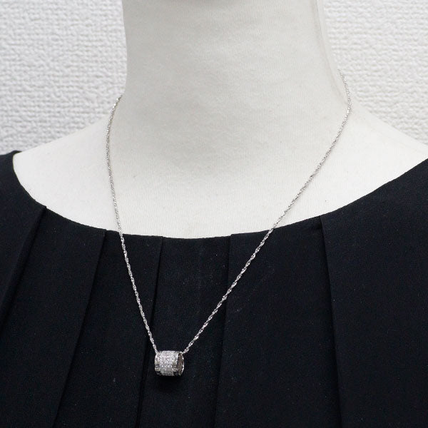 K18WG 天然ピンク/カラーレス ダイヤモンド ペンダントネックレス 1.00ct