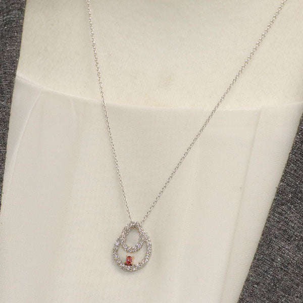 Pt900/K18PG/Pt850 天然ピンク ダイヤモンド ペンダントネックレス 0.076ct FIP VVS2 D0.67ct
