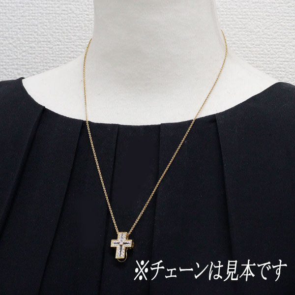 ゆきざき K18YG ダイヤモンド ペンダントトップ 0.61ct ダブルトップ クロス