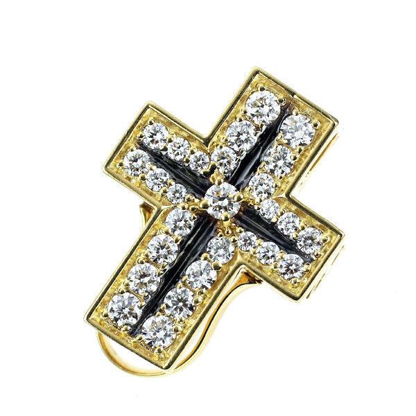 ゆきざき K18YG ダイヤモンド ペンダントトップ 0.61ct ダブルトップ クロス