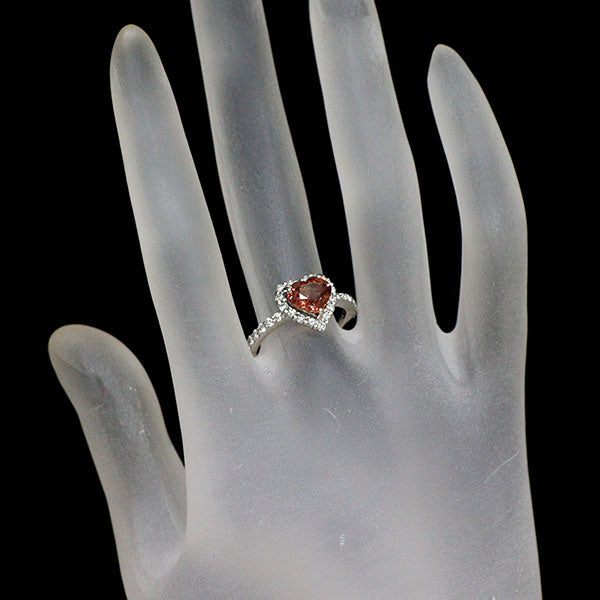 Pt950 スピネル ダイヤモンド リング 1.480ct D0.47ct ハート