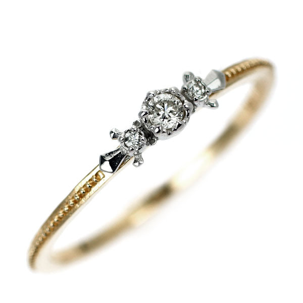 シエナロゼ K10YG/WG ダイヤモンド リング 0.043ct