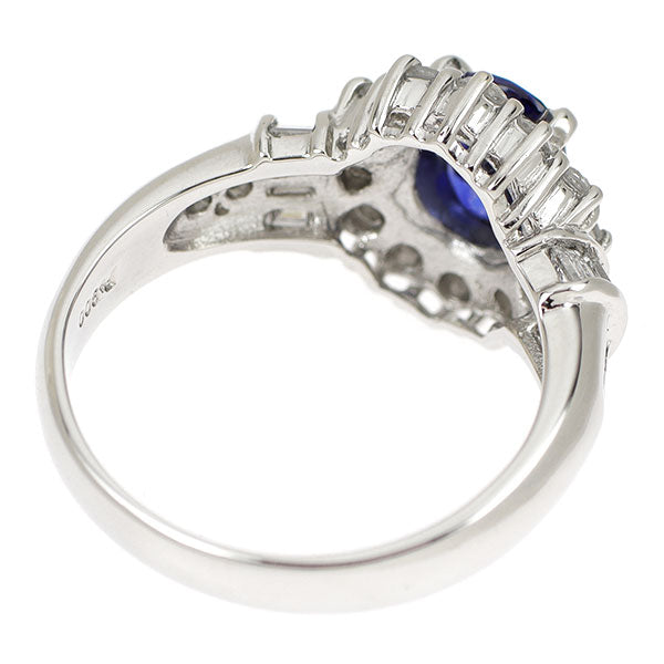 Pt900 サファイア ダイヤモンド リング 1.08ct D0.82ct
