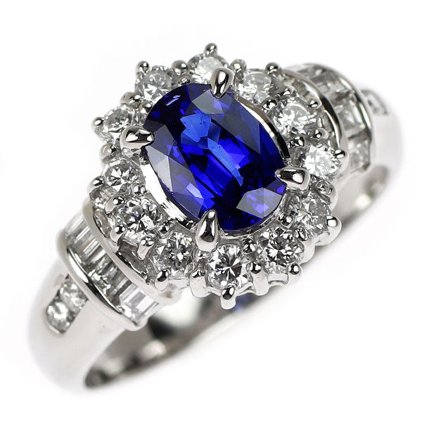 Pt900 サファイア ダイヤモンド リング 1.08ct D0.82ct