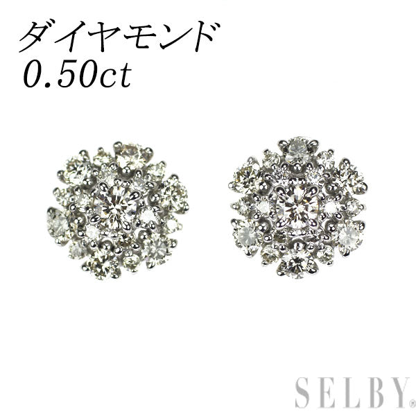 Pt950/Pt900 ダイヤモンド ピアス 0.50ct