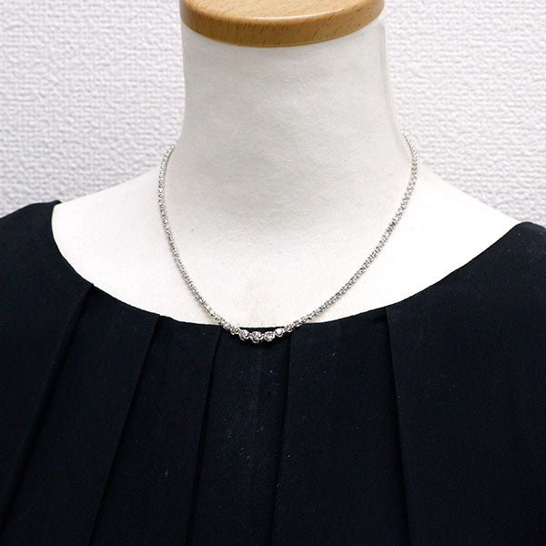 K18WG ダイヤモンド ネックレス 5.00ct テニス