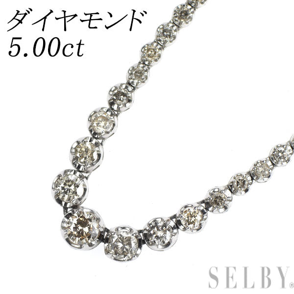 K18WG ダイヤモンド ネックレス 5.00ct テニス