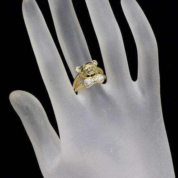 ポンテヴェキオ K18YG/WG ダイヤモンド リング 0.11ct 熊