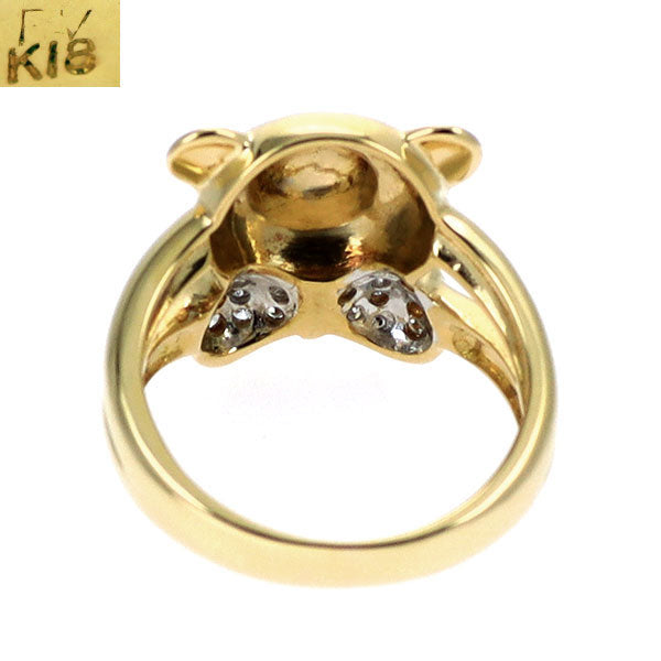 ポンテヴェキオ K18YG/WG ダイヤモンド リング 0.11ct 熊
