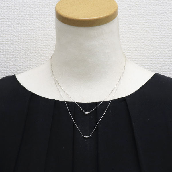 K10WG ダイヤモンド ペンダントネックレス 0.13ct