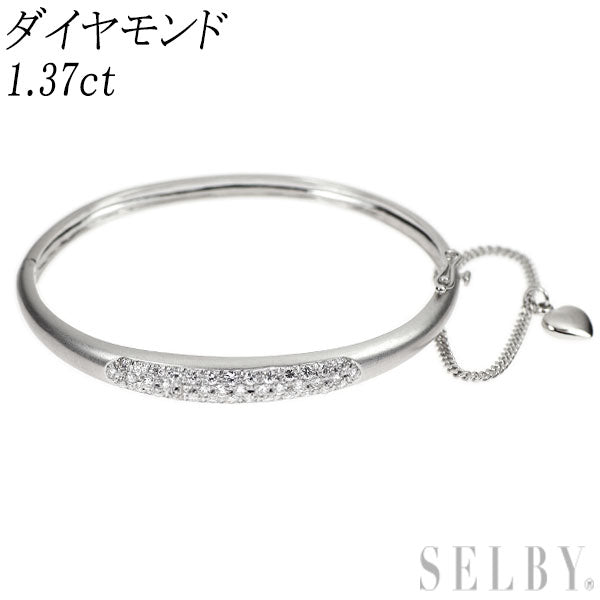 K18WG ダイヤモンド バングル 1.37ct