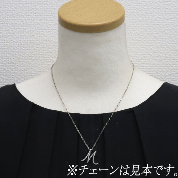 K18WG ダイヤモンド ペンダントトップ イニシャル 「M」
