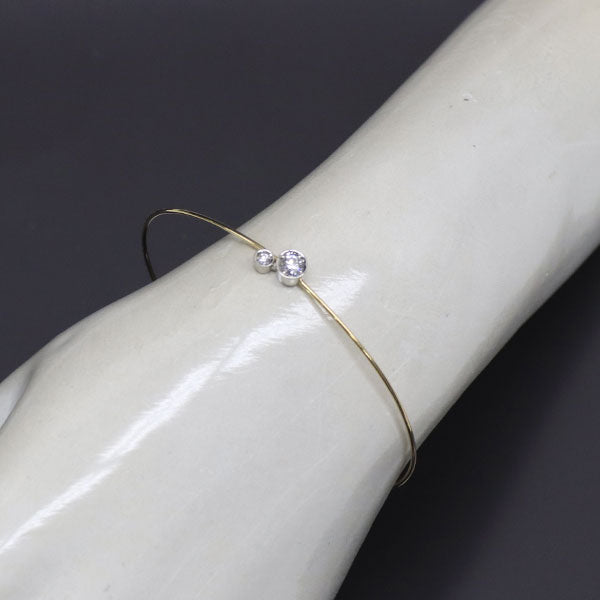 小寺智子 K18YG/ Pt900 ダイヤモンド バングル 0.15ct