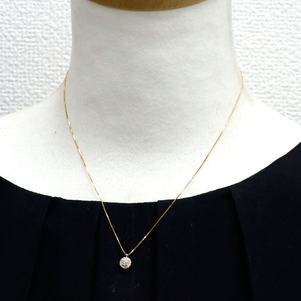 K18YG ダイヤモンド ペンダントネックレス 0.147ct D0.09ct — セルビー  