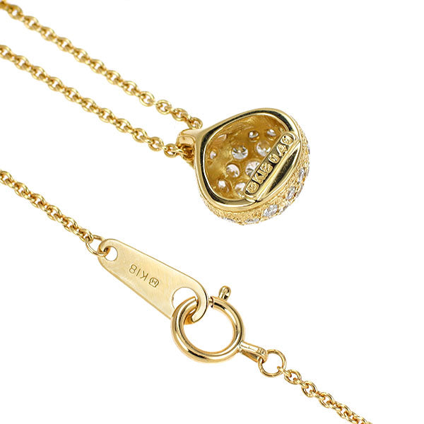ミキモト K18YG ダイヤモンド ペンダントネックレス 0.49ct  パヴェ