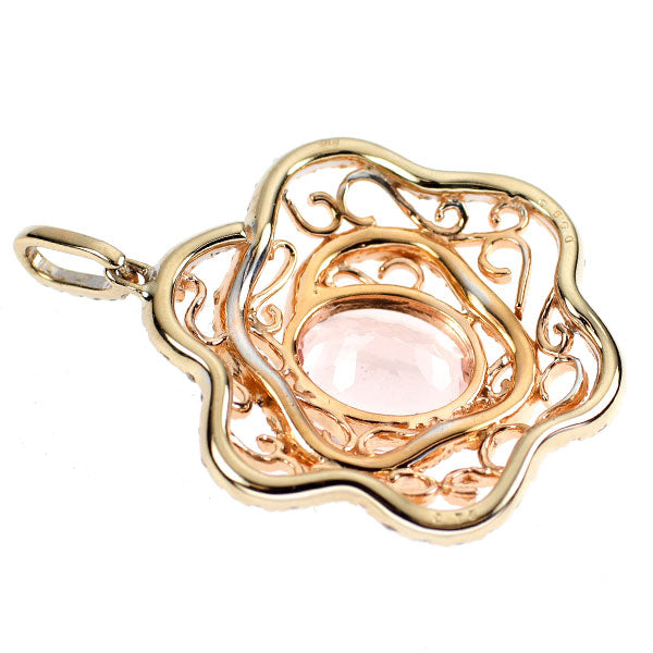 K18PG モルガナイト ダイヤモンド ペンダントトップ 2.75ct D0.90ct