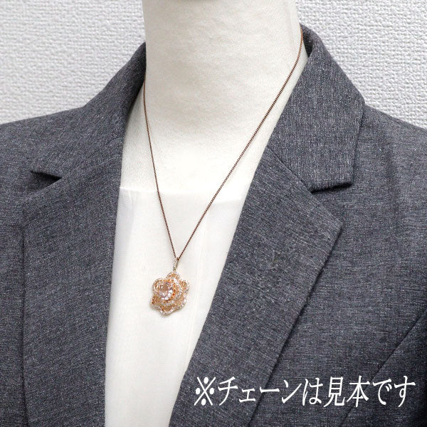 K18PG モルガナイト ダイヤモンド ペンダントトップ 2.75ct D0.90ct