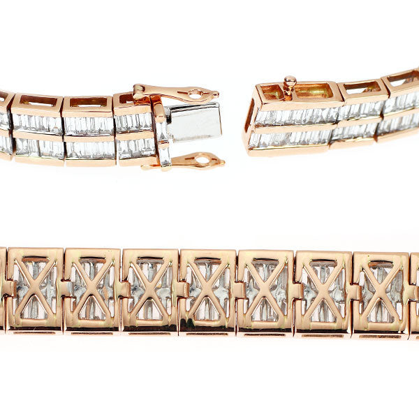 K18WG/PG ダイヤモンド ブレスレット 11.30ct