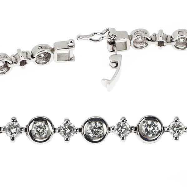 K18WG ダイヤモンド テニス ブレスレット 2.60ct