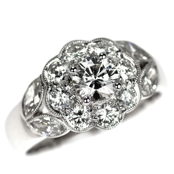ポンテヴェキオ K18WG ダイヤモンド リング 0.506ct H SI1 VG D1.09ct