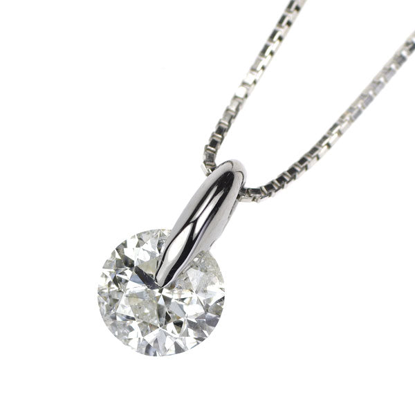 Pt900/Pt850 ダイヤモンド ペンダントネックレス 1.006ct 1点留め