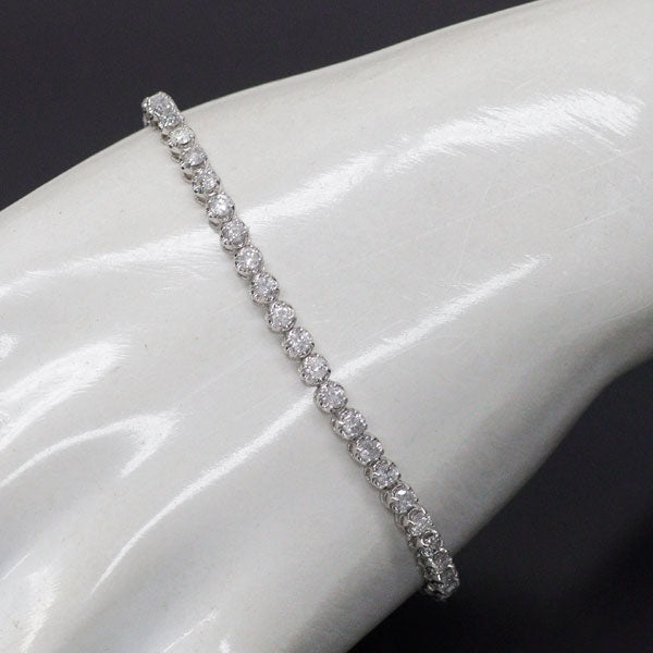 K18WG ダイヤモンド テニス ブレスレット 3.00ct