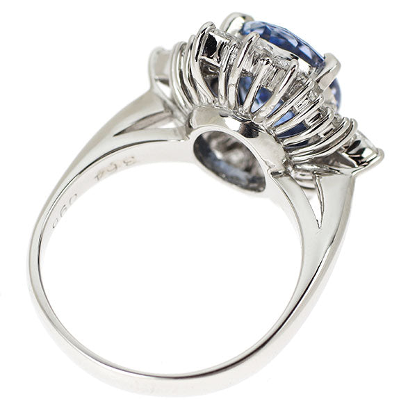 Pt900 サファイア ダイヤモンド リング 3.64ct 0.96ct