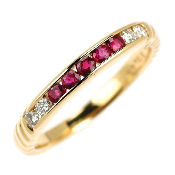 ミキモト K18YG ルビー ダイヤモンド リング 0.30ct D0.12ct