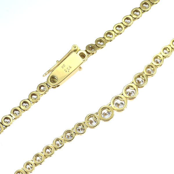 K18YG/ K14YG ダイヤモンド ネックレス 3.04ct テニス