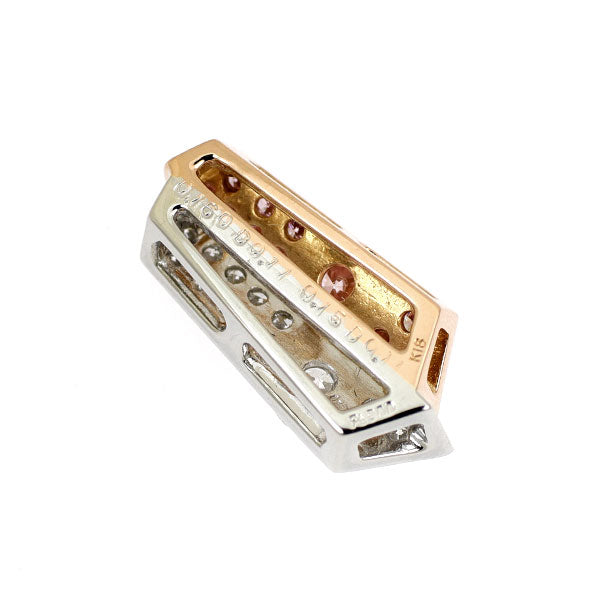 希少 K18PG/Pt900 天然ピンク ダイヤモンド ペンダントトップ 0.160ct FP SI1 D0.15ct PD0.11ct D0.11ct
