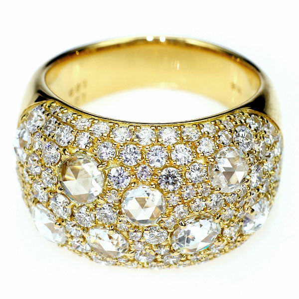 K18YG ローズカットダイヤモンド ハニカムパヴェ リング 1.34ct D1.89ct